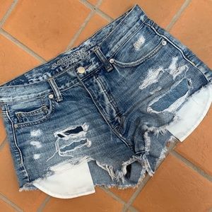 American Eagle High Rise Distressed Shorts